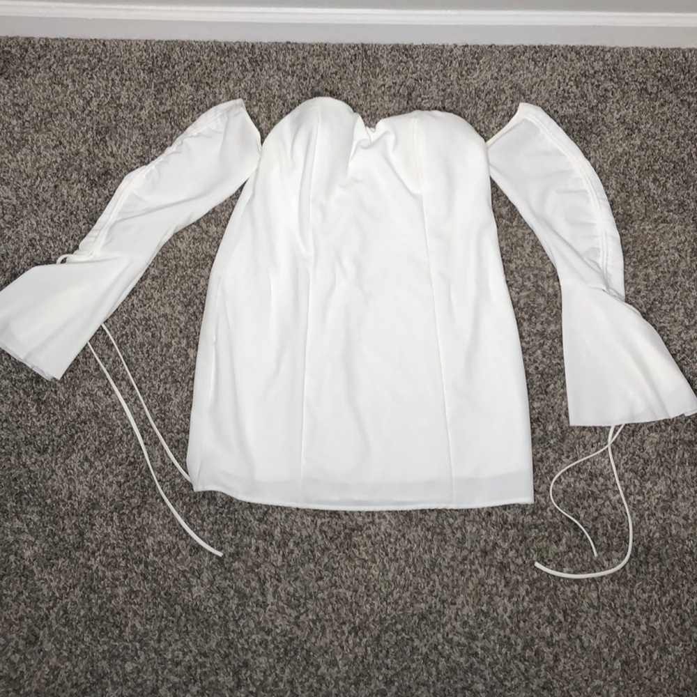 Off the shoulder white dress